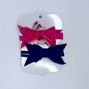 Mud Pie Red and Black Velvet Bow headband